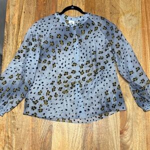 CAbi Blue and Yellow Floral Blouse